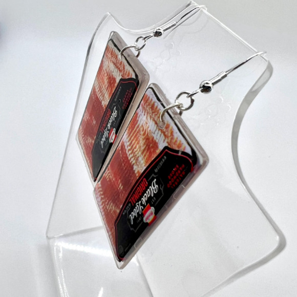 Bacon Earrings - Black Label Earrings - Mini Brands Earrings - Novelty Earrings - Picture 4 of 8